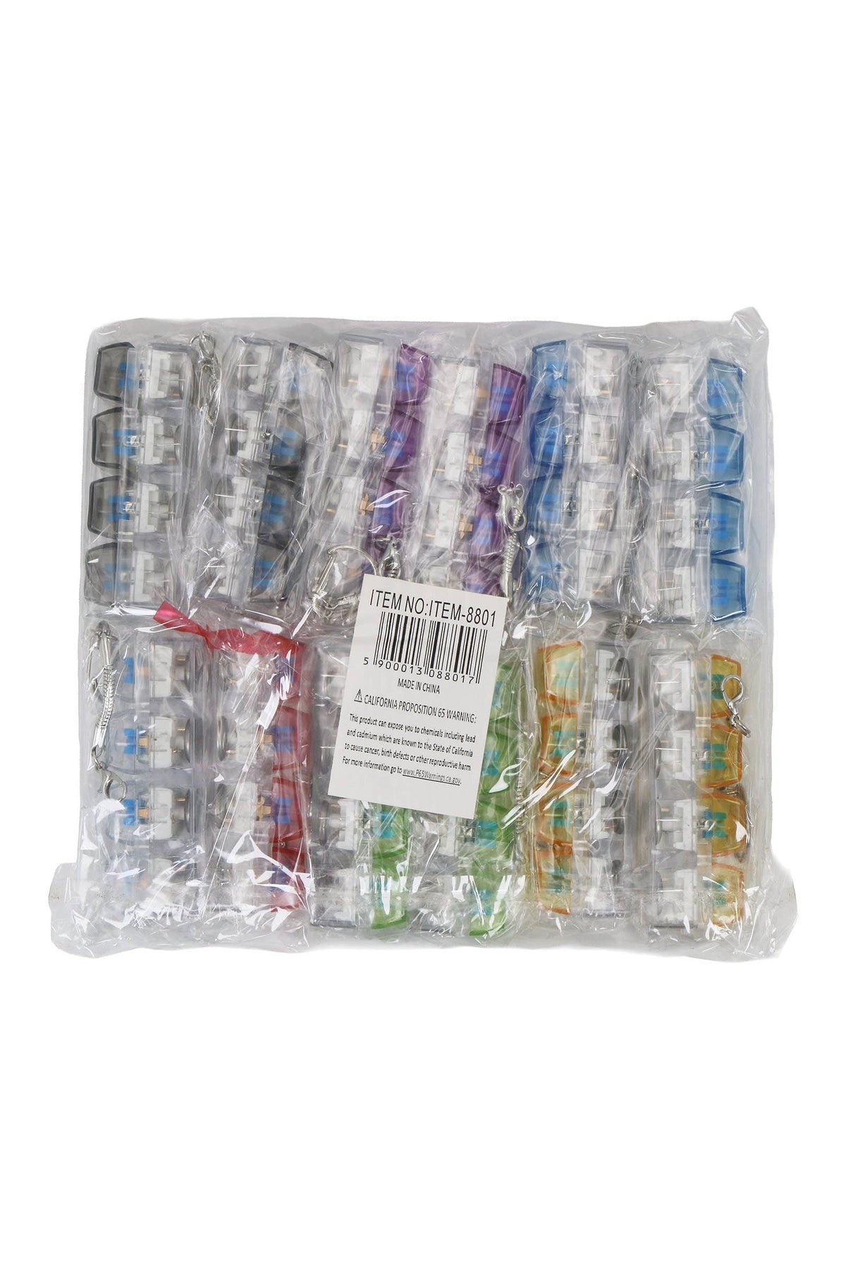 4x1 LED Light-Up Clear Clicky Keycap Fidget Toy Keychain: