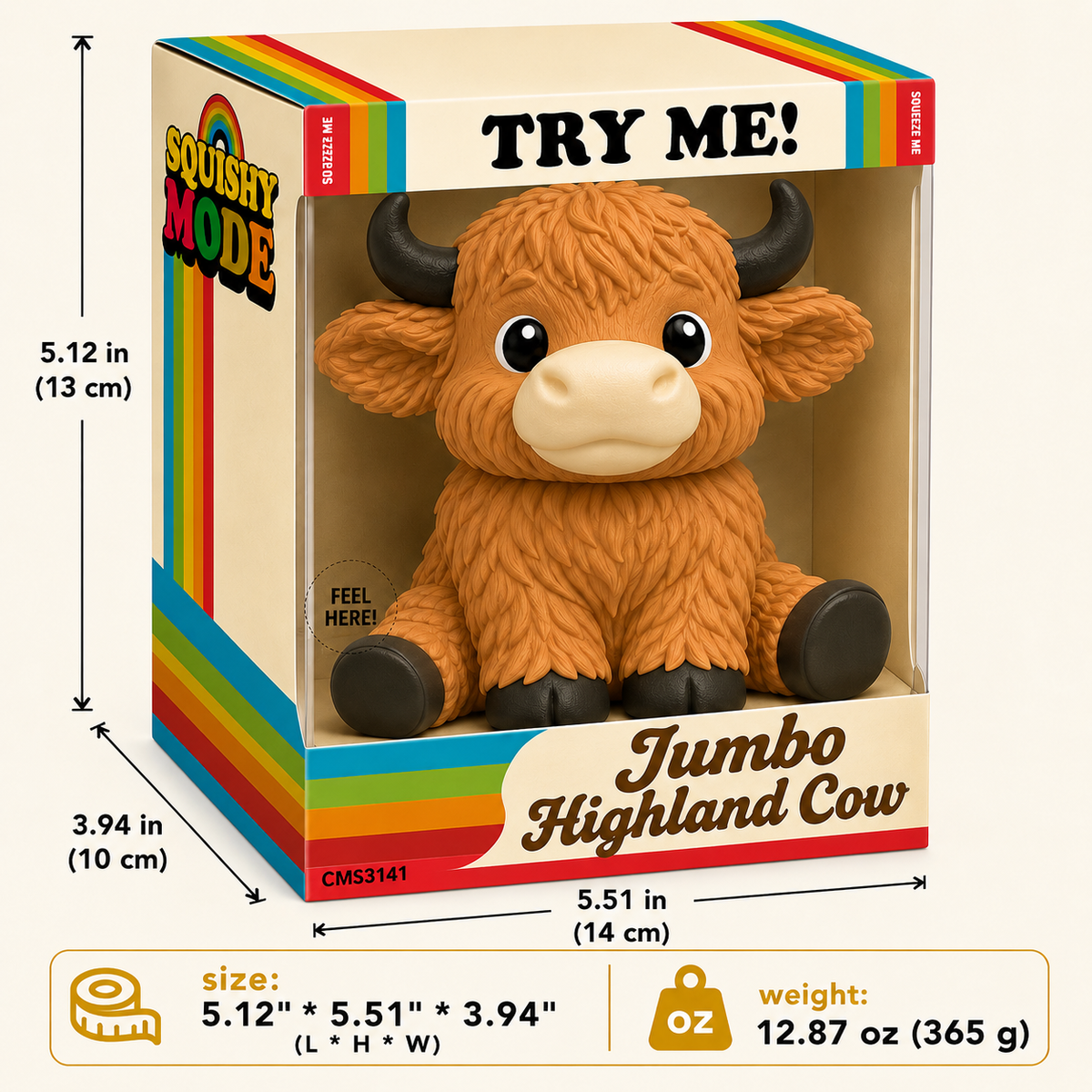 Squishy Mode Jumbo Highland Cow Sensory Toys