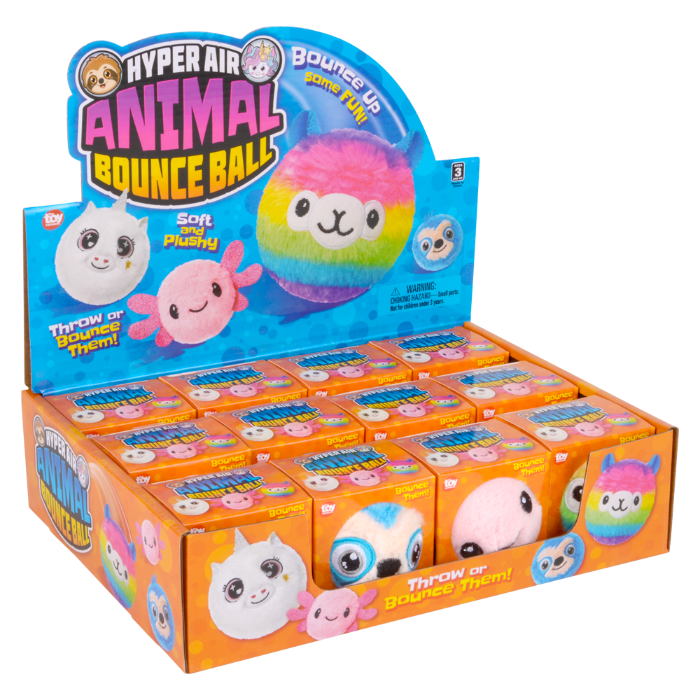 (T) 3.25" HYPER AIR PLUSH ANIMAL BOUNCE BALL