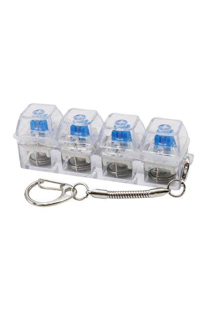 4x1 LED Light-Up Clear Clicky Keycap Fidget Toy Keychain: