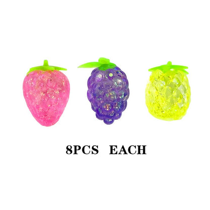 Glittered Fruit Squeeze Squishy Stress Relief Toy