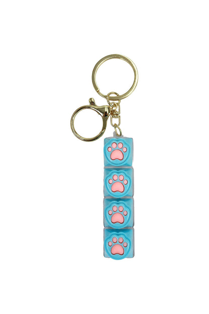 Clicky Keyboard Pastel Animal Paw Keycap Fidget Keychain: ONE SIZE