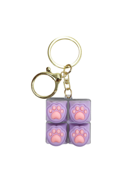 Clicky Keyboard Pastel Animal Paw Keycap Fidget Keychain: ONE SIZE