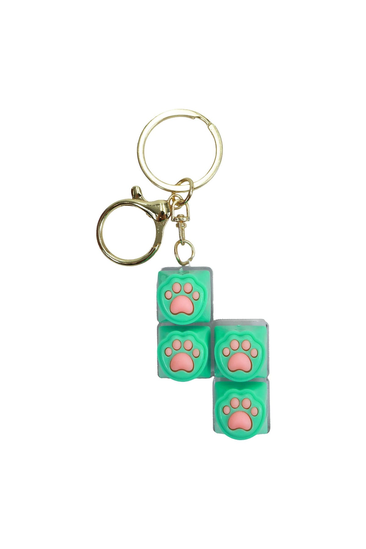Clicky Keyboard Pastel Animal Paw Keycap Fidget Keychain: ONE SIZE