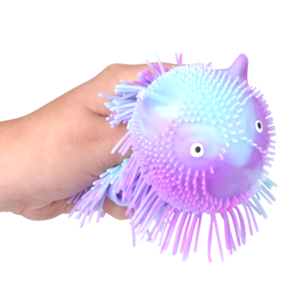 5.5" LIGHT-UP SHAGGY CAT PUFFER