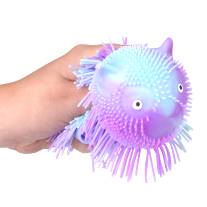 5.5" LIGHT-UP SHAGGY CAT PUFFER