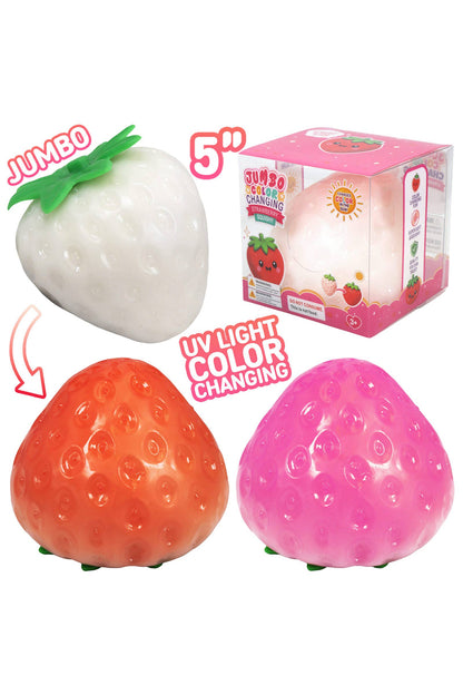 JUMBO Strawberry UV Light Changing Slime Filled Squishy: ASSORTED / ONE SIZE