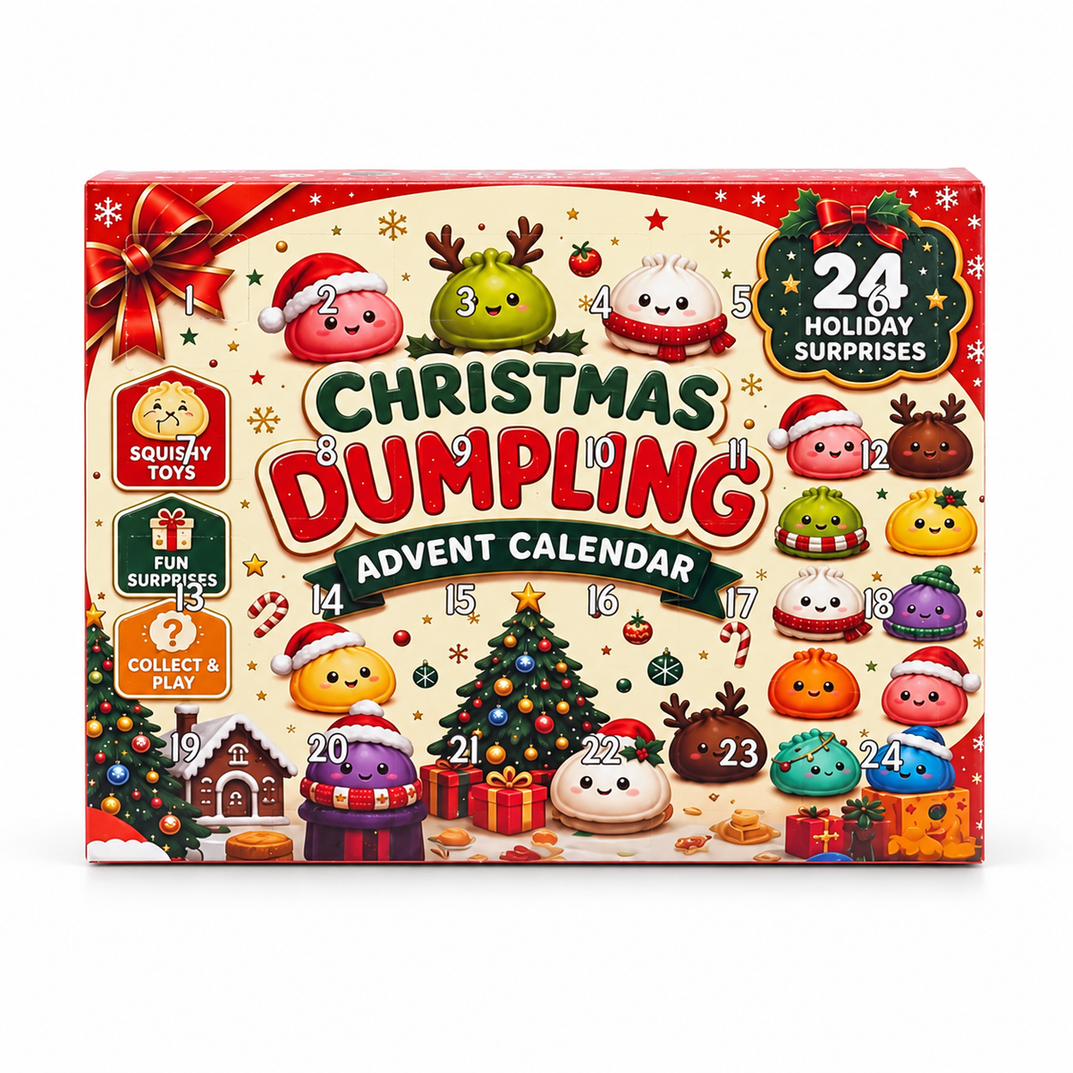 24-Day Christmas Emoji Dumpling Squishy Advent Calendar: Random