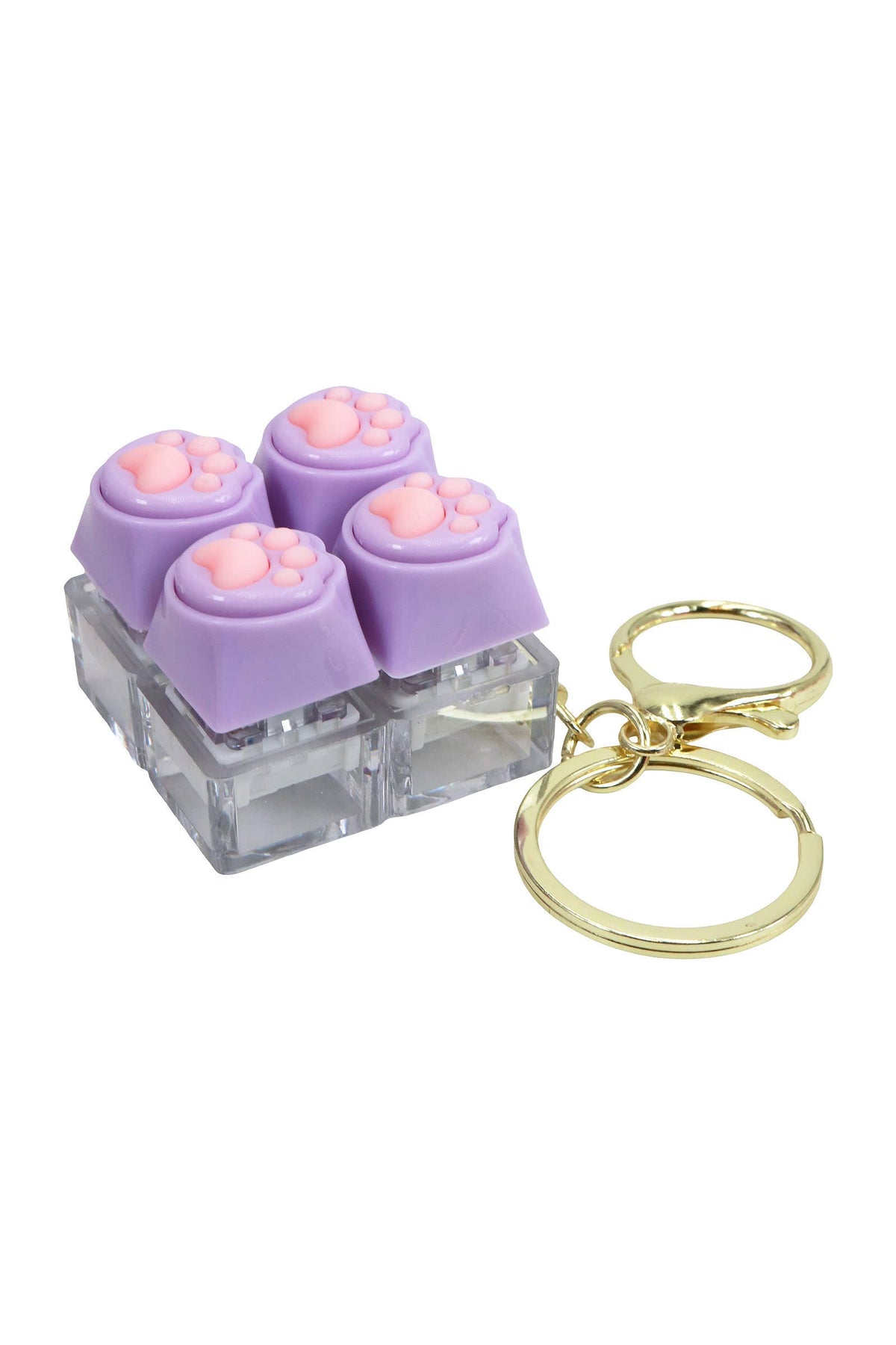 Clicky Keyboard Pastel Animal Paw Keycap Fidget Keychain: ONE SIZE