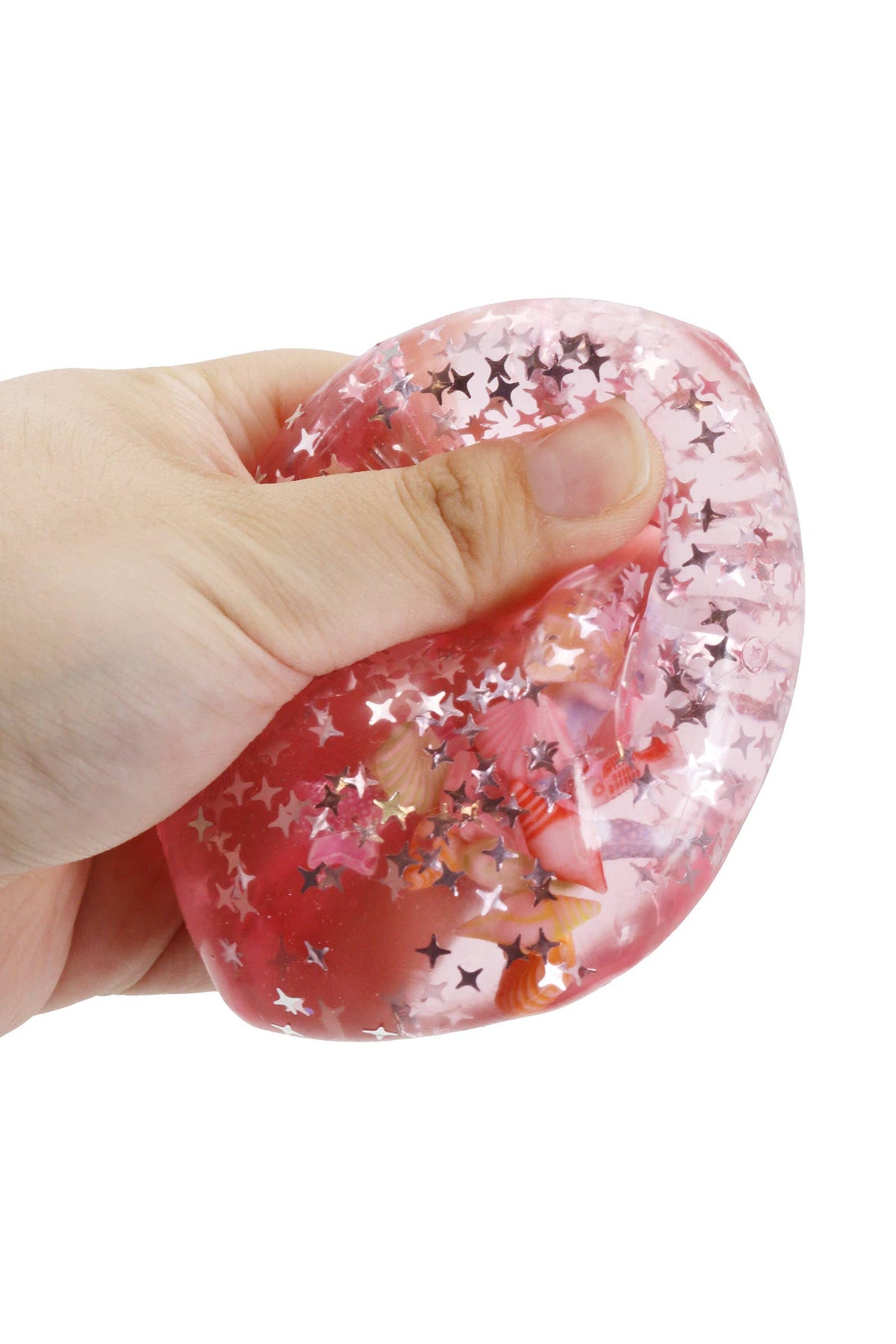 Seashell Glitter Ocean Cube Maltose Putty Filled Squishy: ONE SIZE