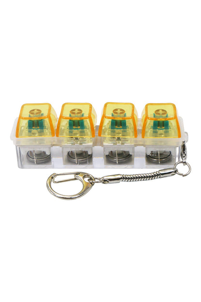 4x1 LED Light-Up Clear Clicky Keycap Fidget Toy Keychain:
