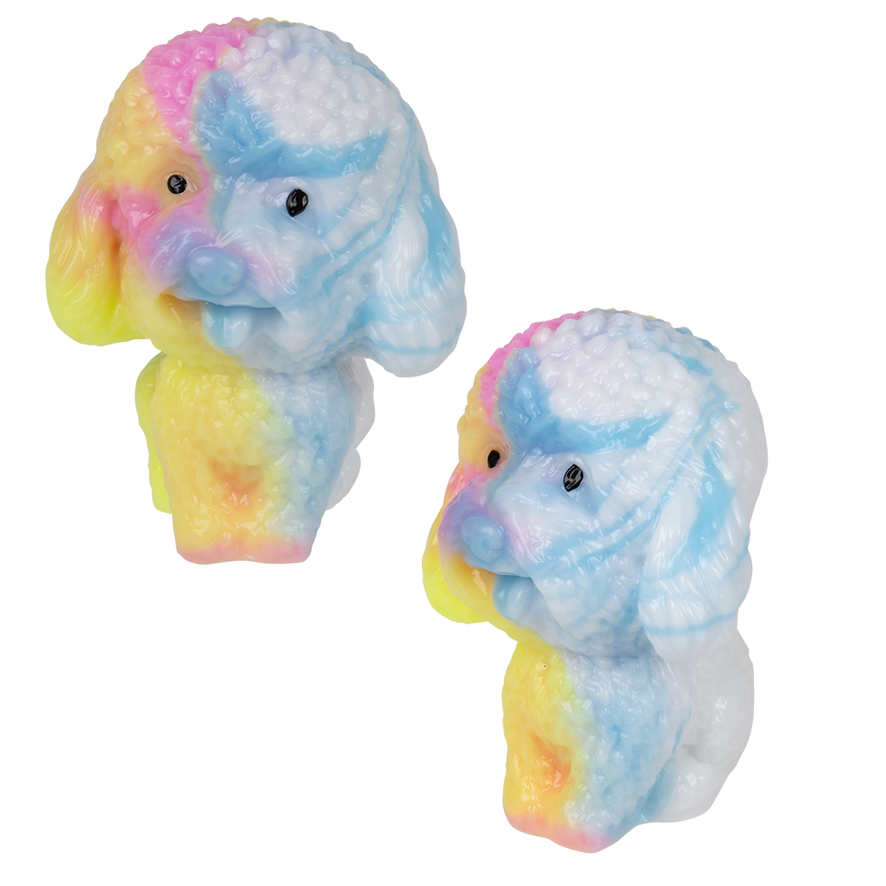 (T) 2.75" STICKY RAINBOW POODLE