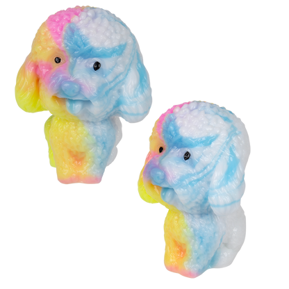 (T) 2.75" STICKY RAINBOW POODLE