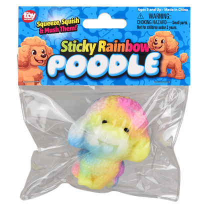 (T) 2.75" STICKY RAINBOW POODLE