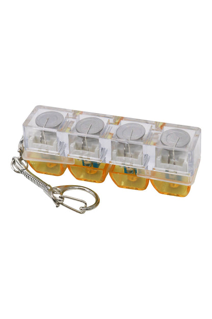 4x1 LED Light-Up Clear Clicky Keycap Fidget Toy Keychain: