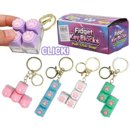 Clicky Keyboard Pastel Animal Paw Keycap Fidget Keychain: ONE SIZE