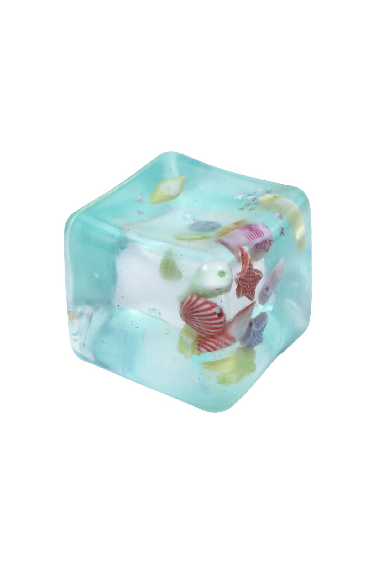 Seashell Glitter Ocean Cube Maltose Putty Filled Squishy: ONE SIZE