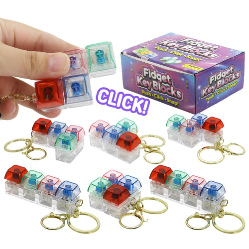 Multicolor Clear Clicky Keycap Fidget Toy Keychain / ONE SIZE