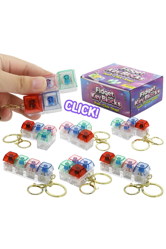 Multicolor Clear Clicky Keycap Fidget Toy Keychain / ONE SIZE