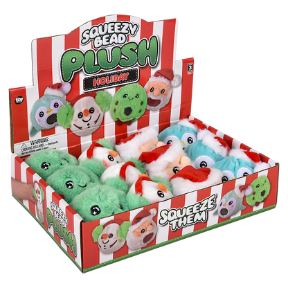 3" CHRISTMAS SQUEEZY BEAD PLUSH
