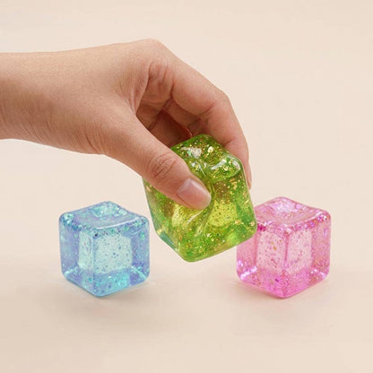 Glitter Cube Squeeze Squishy Stress Relief Toy