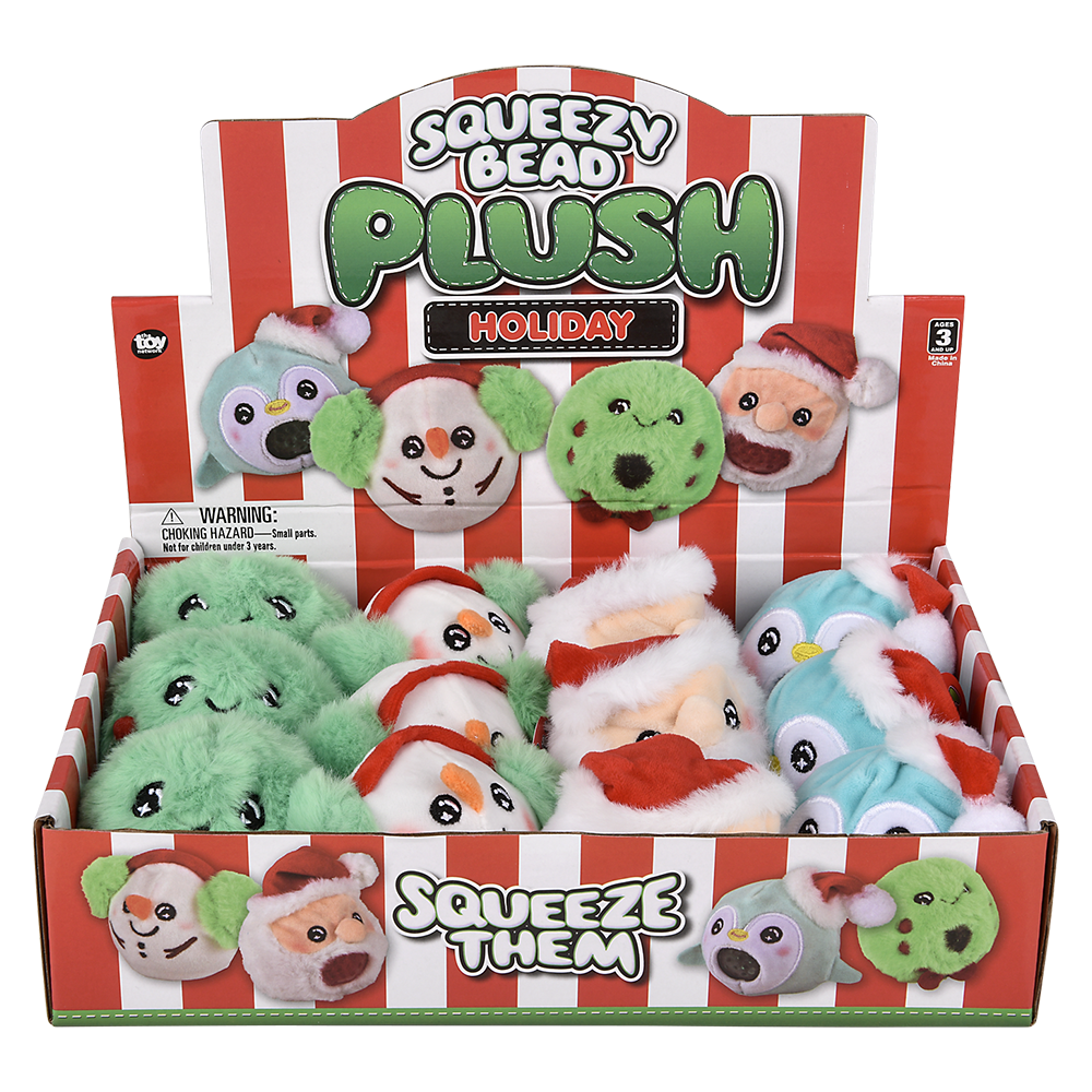 3" CHRISTMAS SQUEEZY BEAD PLUSH