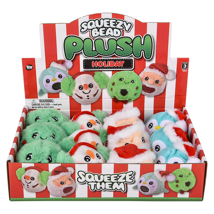 3" CHRISTMAS SQUEEZY BEAD PLUSH