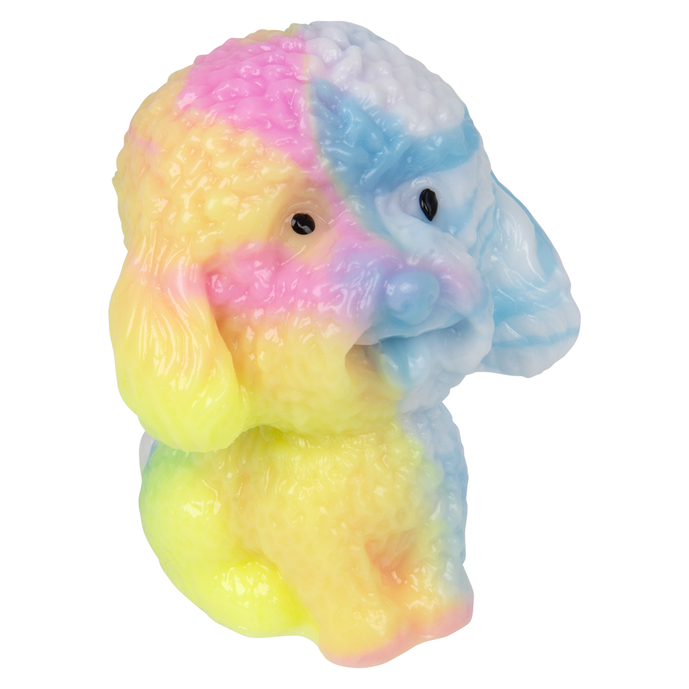(T) 2.75" STICKY RAINBOW POODLE