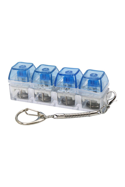 4x1 LED Light-Up Clear Clicky Keycap Fidget Toy Keychain: