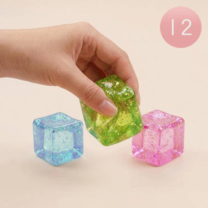Glitter Cube Squeeze Squishy Stress Relief Toy