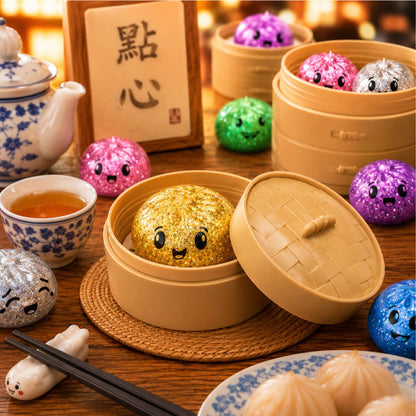 UPD MINIDUMP Squishy Mini Glitter Dumpling in Steamer