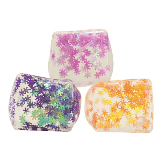 Colorful Glitter Cube Squishy Toy