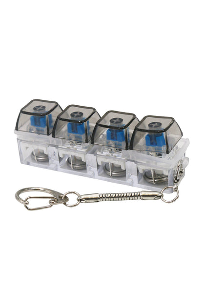 4x1 LED Light-Up Clear Clicky Keycap Fidget Toy Keychain: