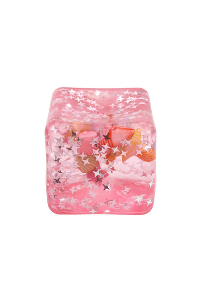 Seashell Glitter Ocean Cube Maltose Putty Filled Squishy: ONE SIZE