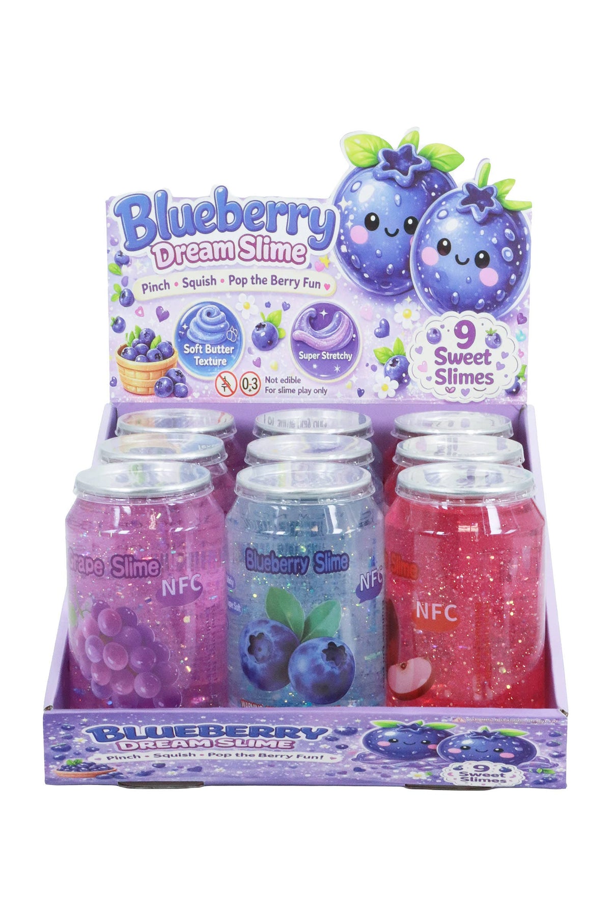 Sparkling Berry Apple Fruit Variety Soda Can Glitter Slime: ASSORTED / ONE SIZE
