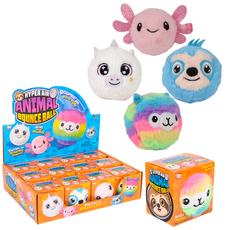 (T) 3.25" HYPER AIR PLUSH ANIMAL BOUNCE BALL