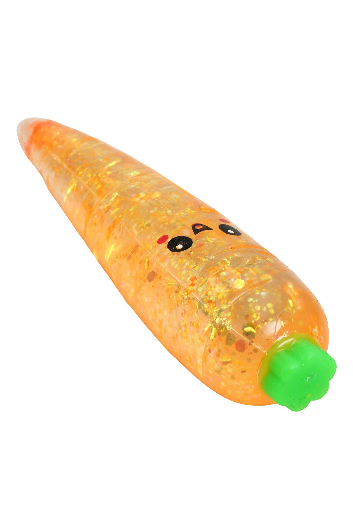 Cute Happy Carrot Glittery Maltose Putty Filled Squishy Toy: ORANGE / ONE SIZE