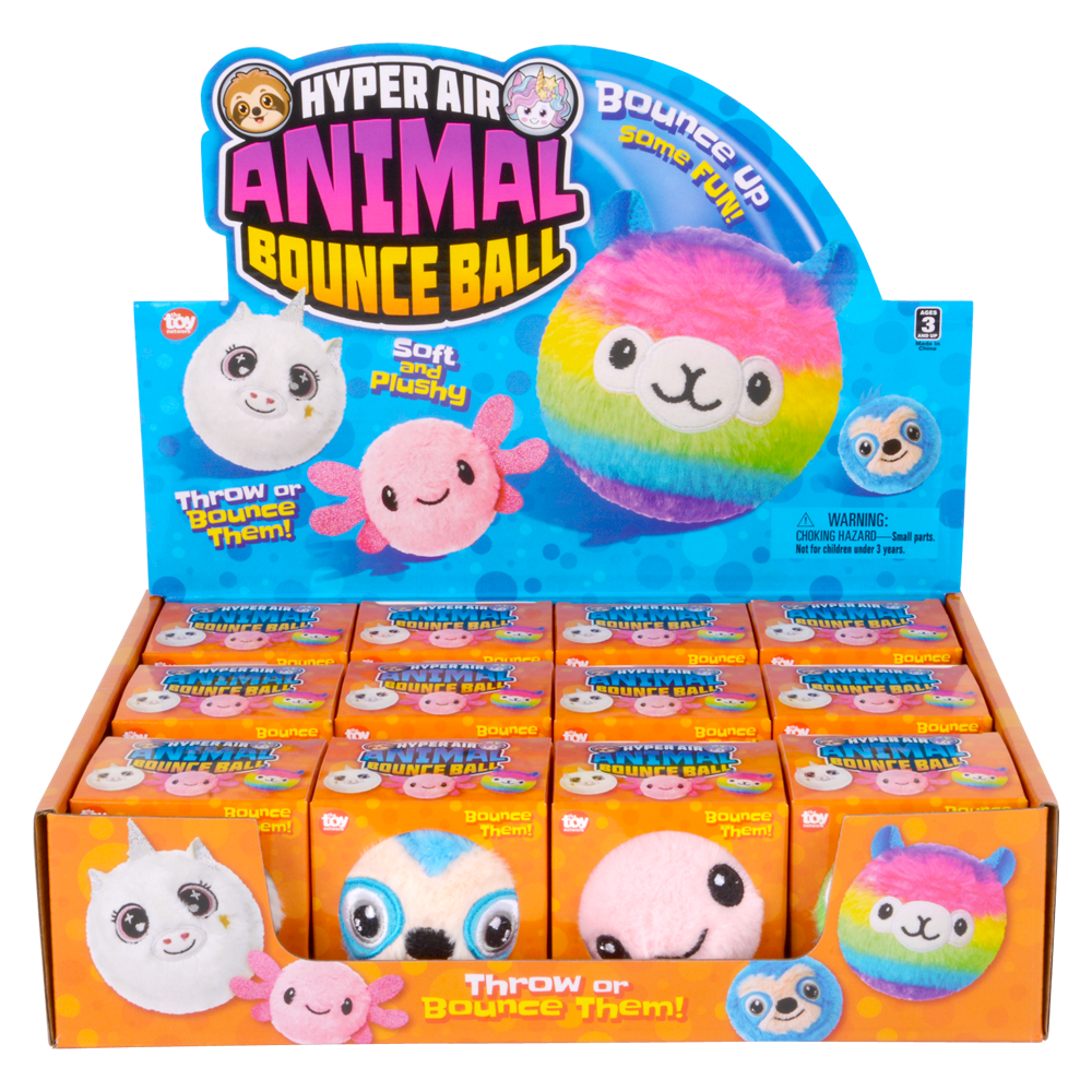 (T) 3.25" HYPER AIR PLUSH ANIMAL BOUNCE BALL