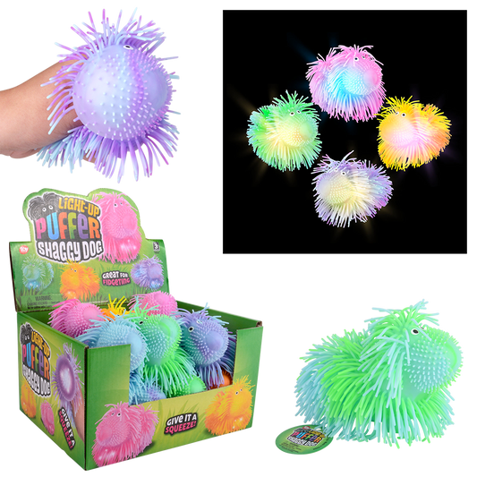5.5" LIGHT-UP SHAGGY DOG PUFFER