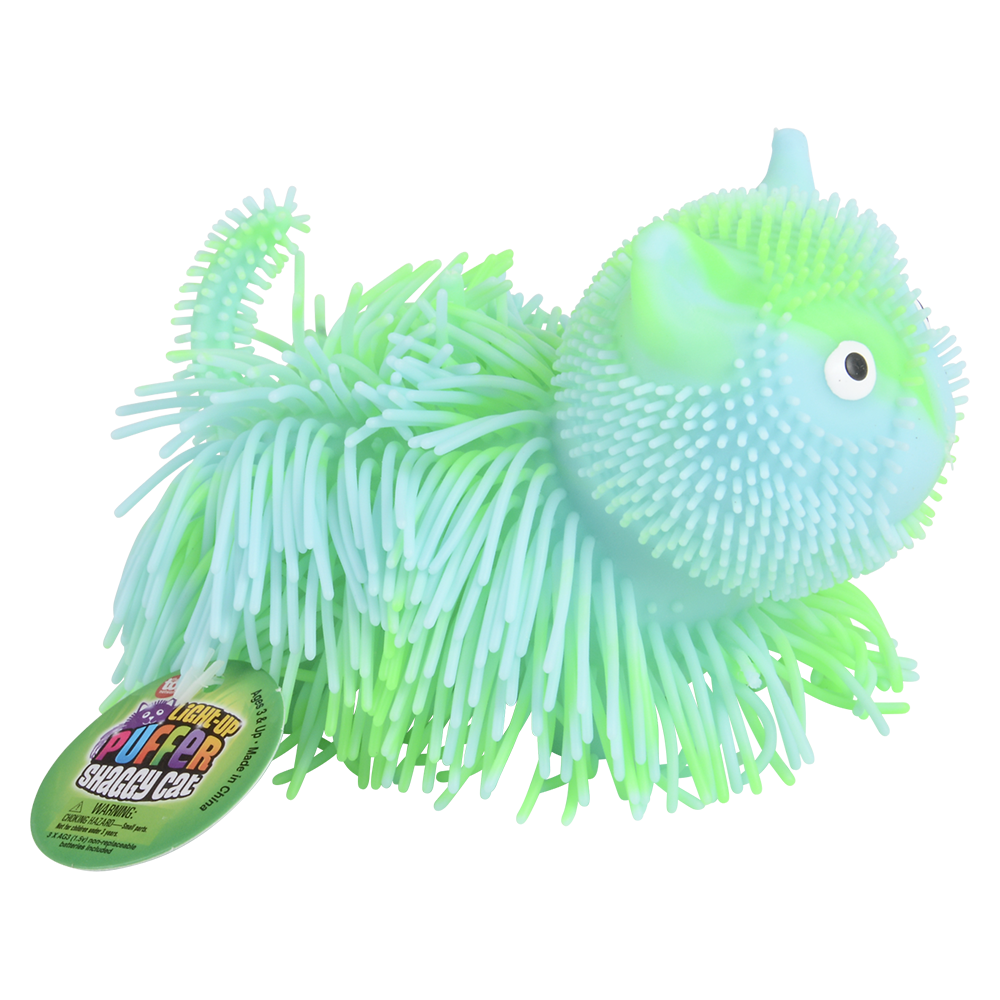 5.5" LIGHT-UP SHAGGY CAT PUFFER