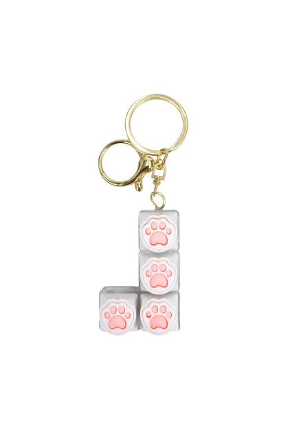 Clicky Keyboard Pastel Animal Paw Keycap Fidget Keychain: ONE SIZE