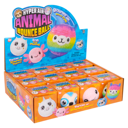 (T) 3.25" HYPER AIR PLUSH ANIMAL BOUNCE BALL