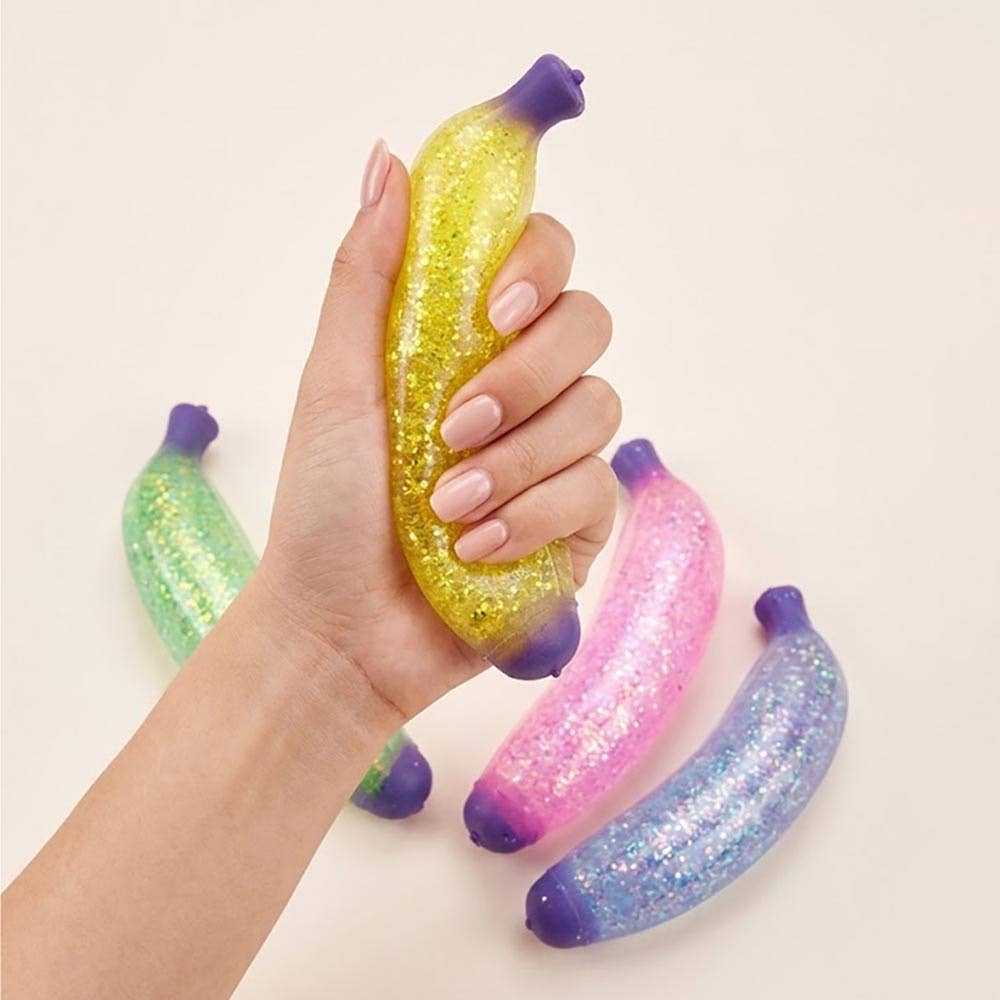 Glitter Banana Squeeze Squishy Stress Relief Toy