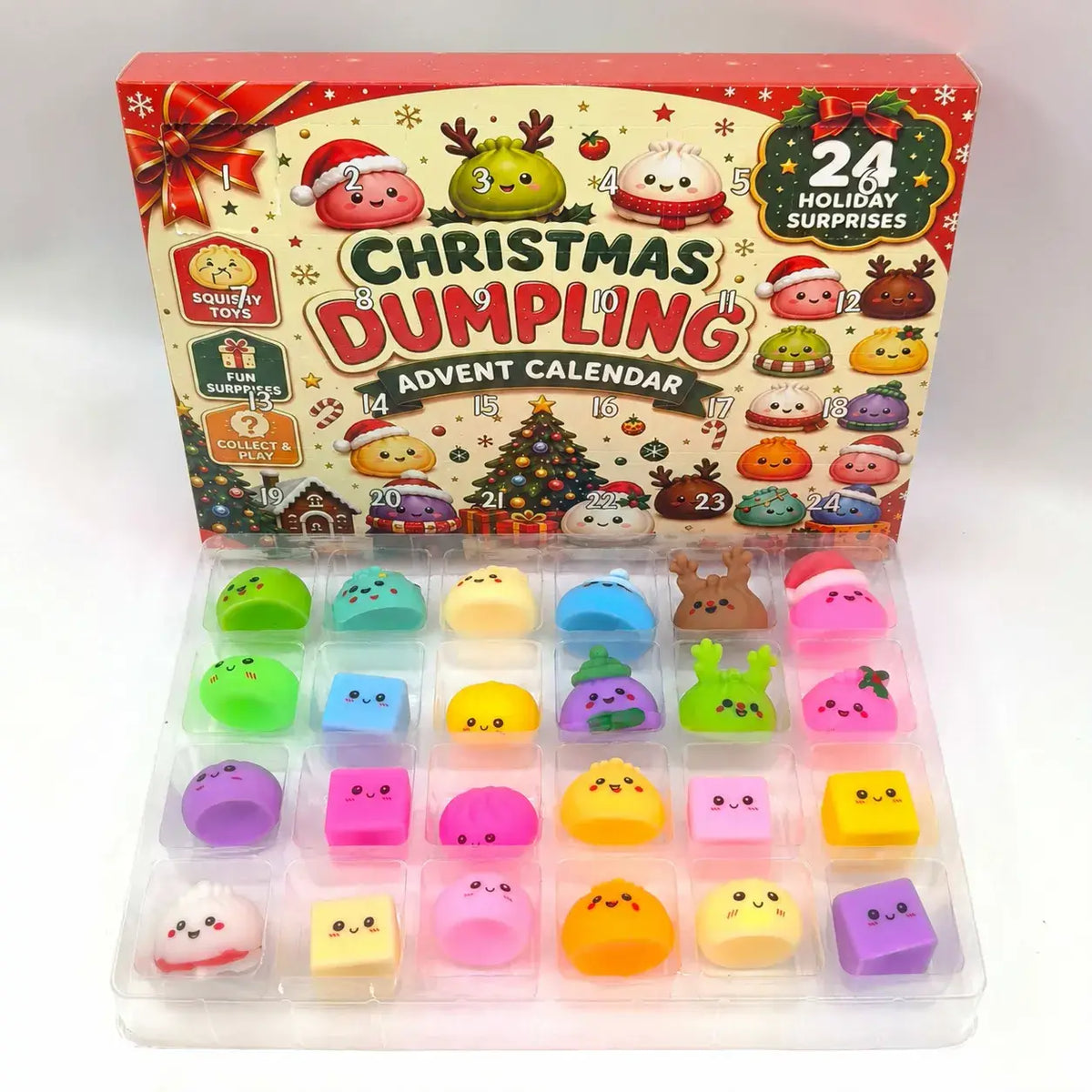 24-Day Christmas Emoji Dumpling Squishy Advent Calendar: Random