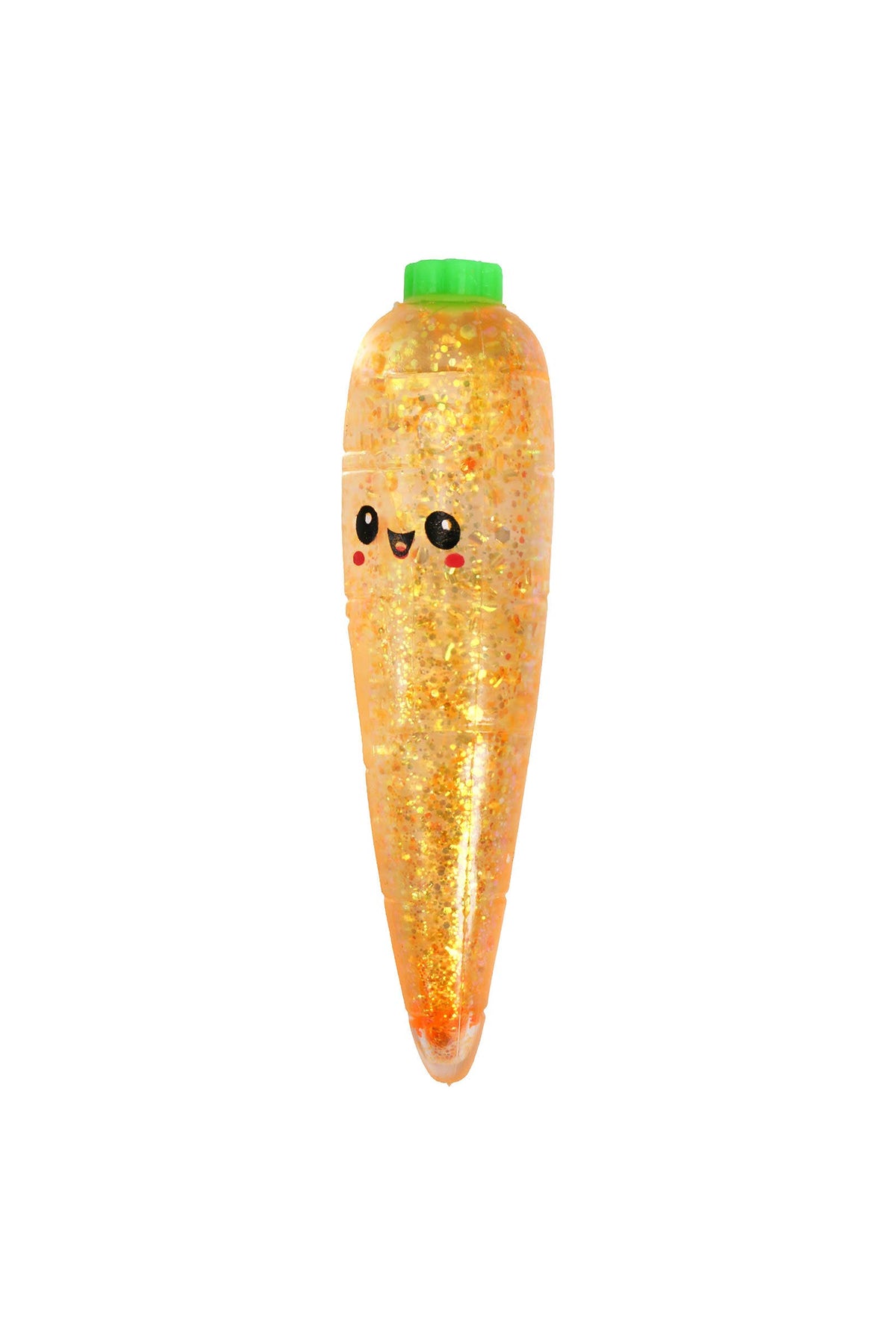 Cute Happy Carrot Glittery Maltose Putty Filled Squishy Toy: ORANGE / ONE SIZE