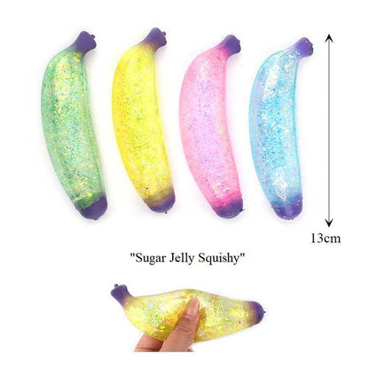 Glitter Banana Squeeze Squishy Stress Relief Toy