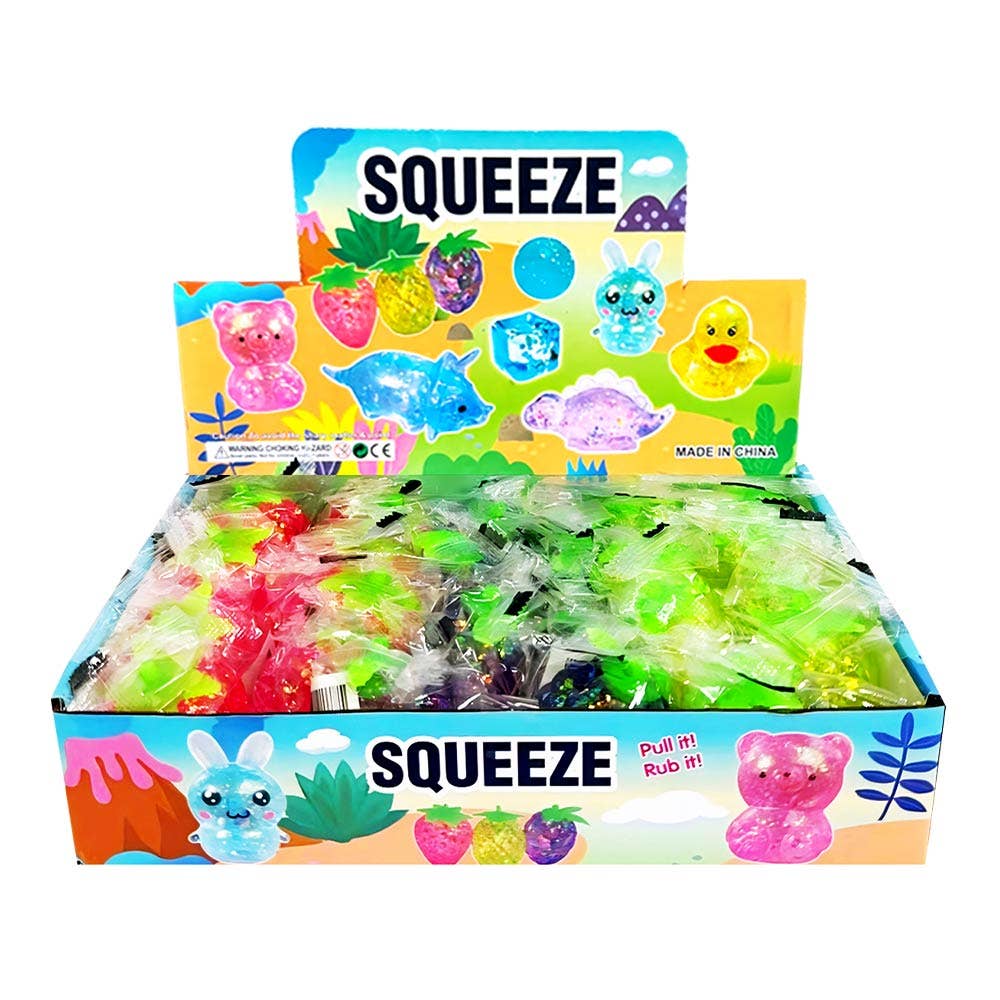 Glittered Fruit Squeeze Squishy Stress Relief Toy