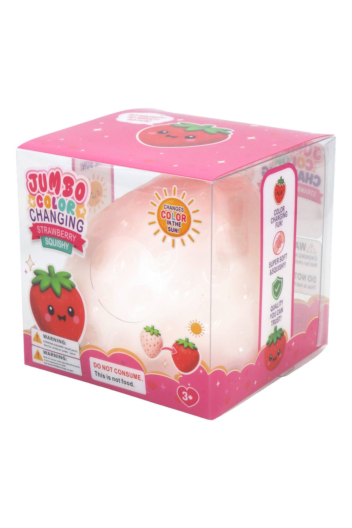 JUMBO Strawberry UV Light Changing Slime Filled Squishy: ASSORTED / ONE SIZE