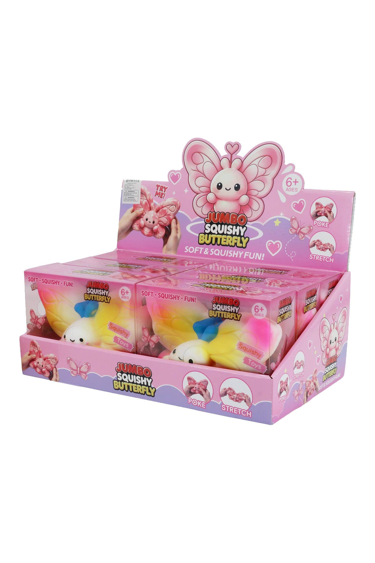 JUMBO 7 Inch Butterfly Fluffy Slime Filled TPR Squishy