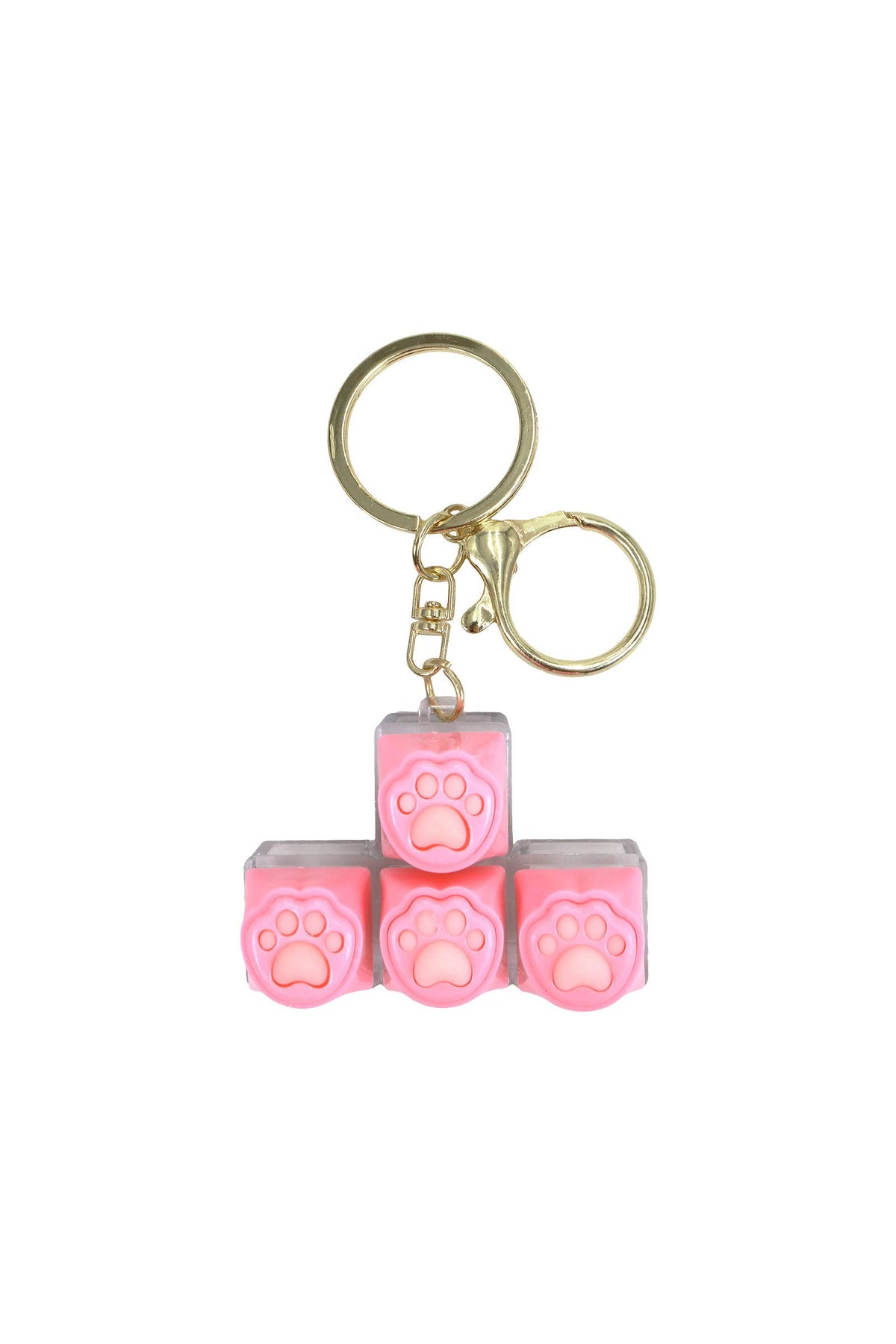 Clicky Keyboard Pastel Animal Paw Keycap Fidget Keychain: ONE SIZE